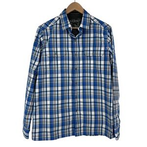 KUHL Eluxur Mens‎ Blue Plaid Long Sleeve Button Up Shirt Small